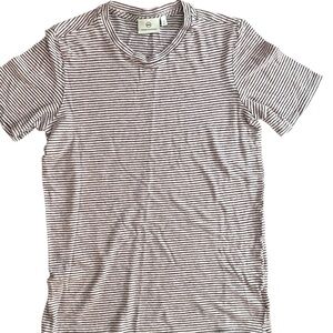 Ag Adriano Goldschmied Black and White Striped Tee